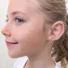 Stud Earrings S925 Silver Heart Initial Stud Earrings Gold Plated Small Earrings Cute Kids Stud Earrings For Girl