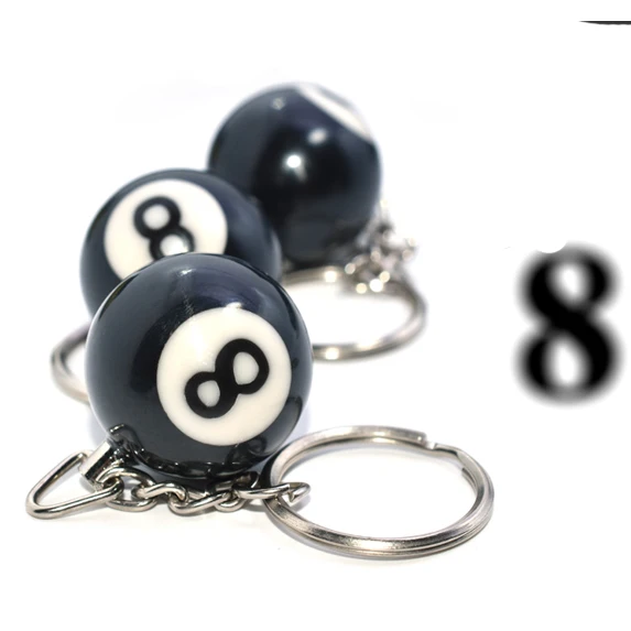 Eight-Ball Pool Ball Keychain Miniature 8-Ball Keychain 