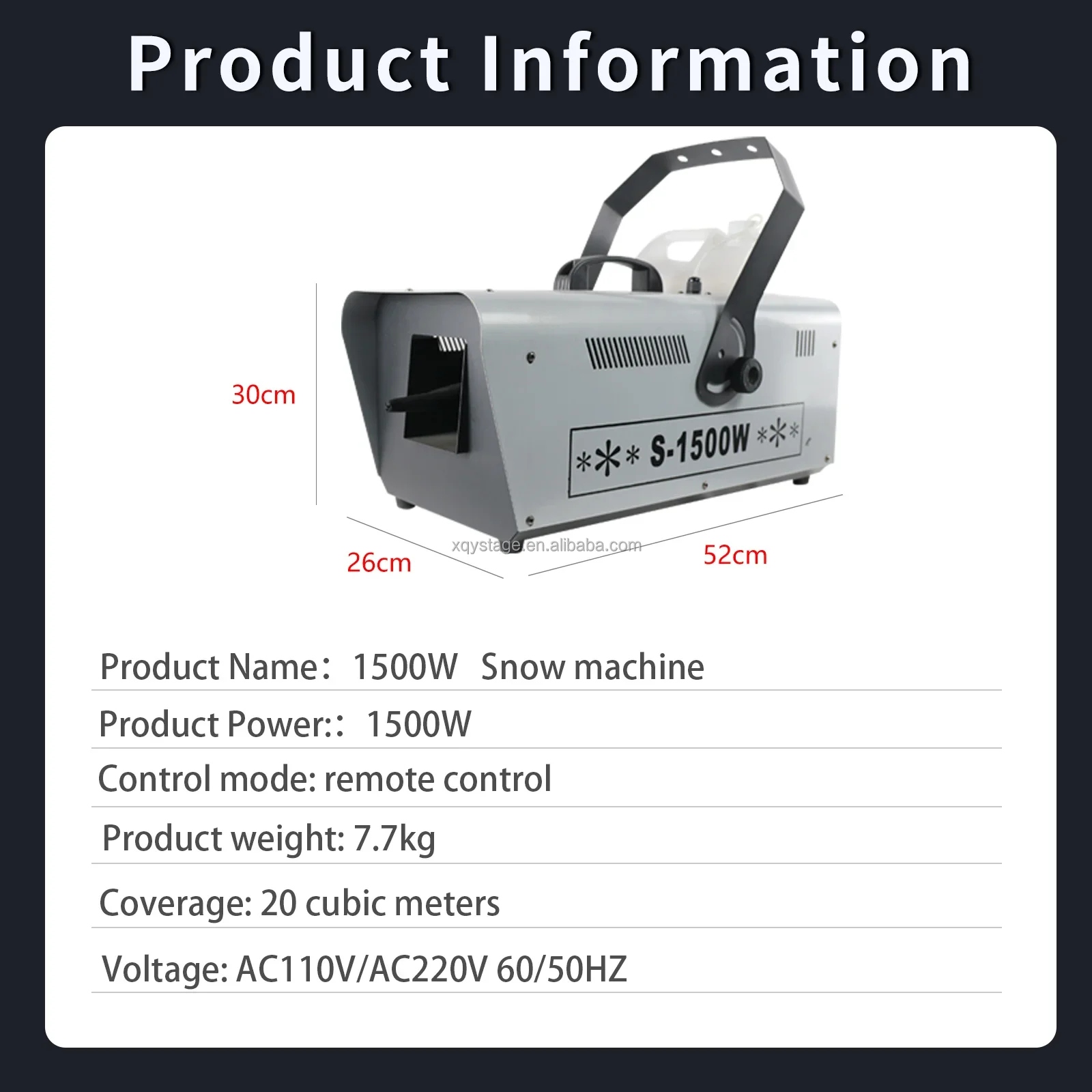 1500W Snow Machine DMX512 Wireless Snow Soap Foam Effect Snowflake Generator Machine Snow Stage effect for Christmas Party Event