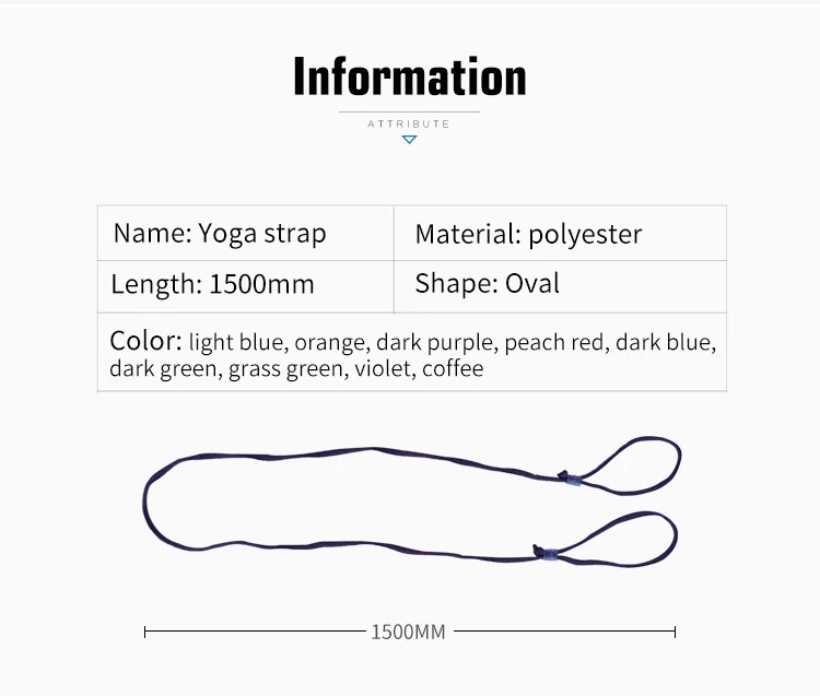 yugland OEM customize Yoga Mat 15mm cotton yoga strap sling adjustable string
