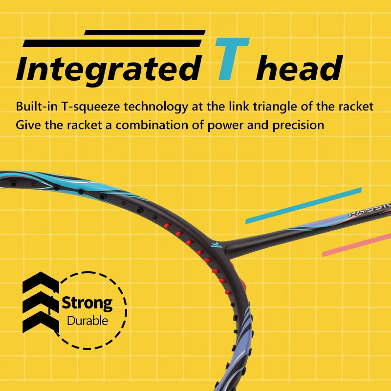 Kawasaki Badminton Racket With Badminton Bag Shuttlelocks Grip Accessories 1828lbs Tension