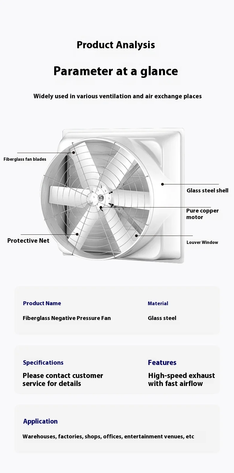 Fiberglass Roof Exhaust Fan, FRP, 120V, Electric - detail 18