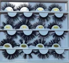 False Lashes Factory Wholesale 3d 25mm Natural Fluffy Faux Mink Lashes Custom Packaging False Eyelashes Vendor