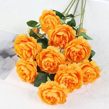BinRui Artificial Flower Trigeminal Vantage Peony 2022 Online Hot Sell For Home Office Decoration Wedding Decorative Valentine