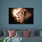 Glass Painting Wall Art Wholesale 40*60 60*90 80*120 Abstract Wall Art Hanging 3D Animal Painting Lion Glass Painting