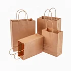 Bag Logo Custom Brown Kraft Paper Bag Printed Logo With Handle Hot Sale