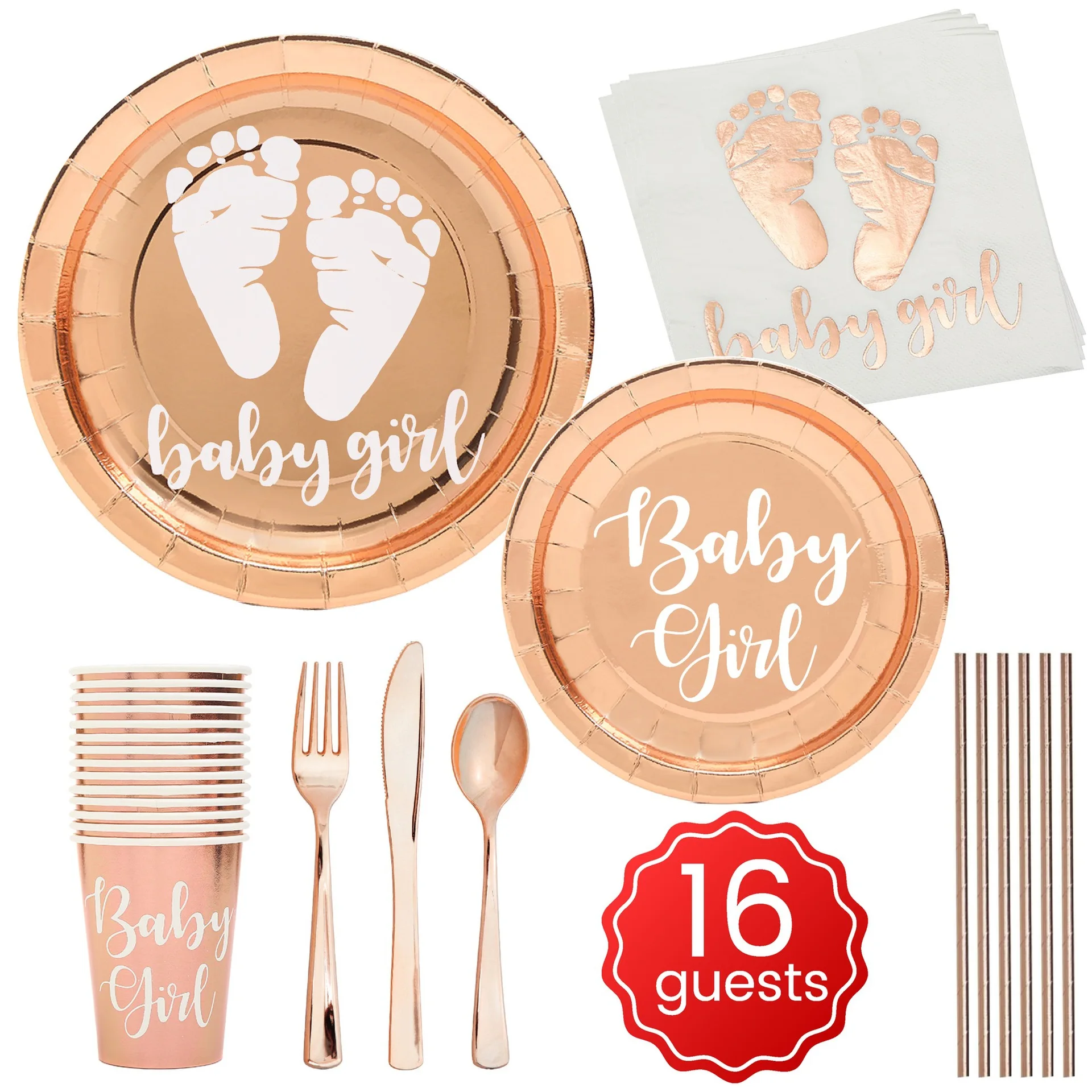 Details about   8 Rose Gold Star Paper Plates Oh Baby Shower Party Tableware Gender Reveal Party 