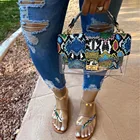 Bag Fashion Lady's Matching Slippers And Bag Purse Set Fashionables Snake Print Handbag And Shoes