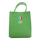 Embroidered Bag Upin Green Eco-friendly Reusable Custom Embroidered Printed Logo On Felt Shopping Bag