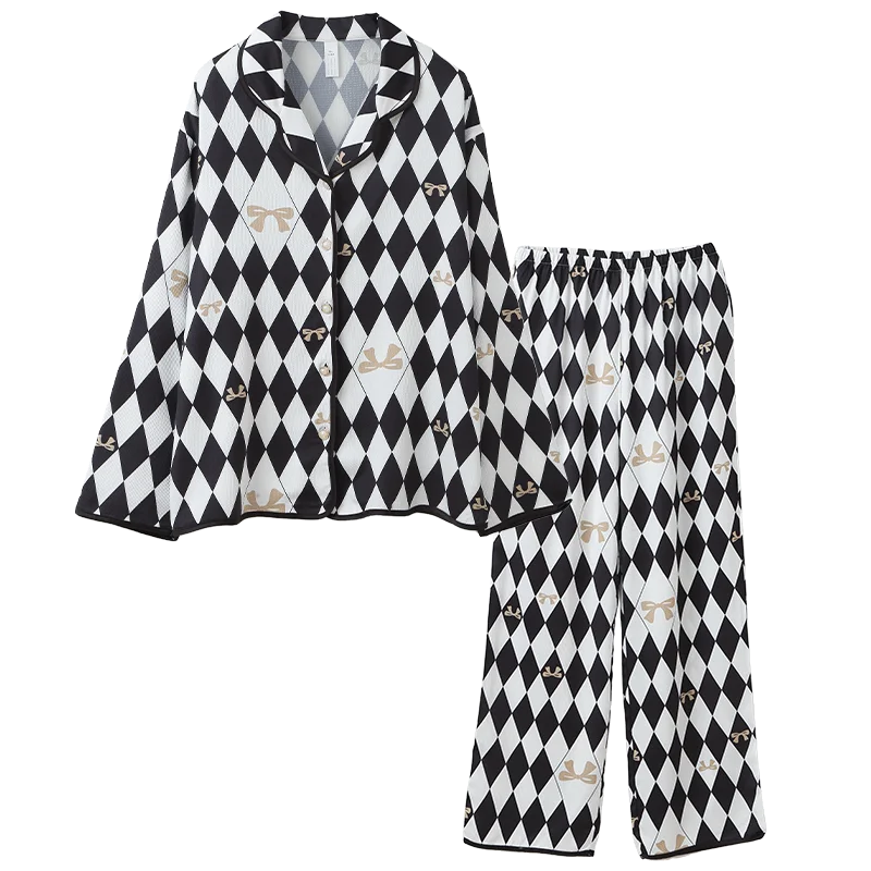 black and white silk pjs