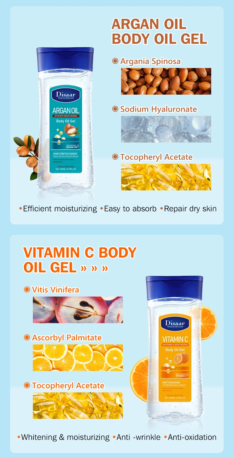 100% Natural Rose Body Oil Gel for Skin Glow Moisturizing Organic Fragrance Body Gel Oil Skin Brightening Products