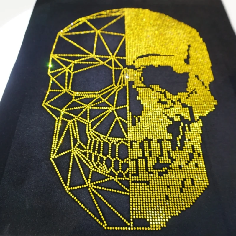 Stock factory wholesale heat press rhinestone letter high quality crystal bead transfers