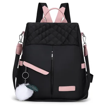 Cross-border 2025 New Women's Waterproof Polyester Zipper Backpack Simple Large Capacity Multi-purpose Fashion Casual Portable