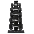Gym Equipment China Wholesale Cheap Price Gym Fitness Equipment Rubber Hex Dumbbell Mancuernas