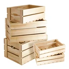 Wood Storage Usage Wooden Crate Natural Solid Pine Wood Crate In Natural Wooden Color