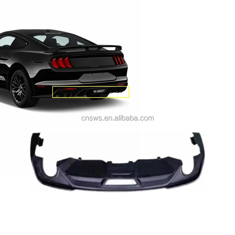 product auto parts car rear body kit rear bumper lower diffuser lip for ford mustang 2018 2019 gt ecoboost-35