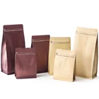 Plastic Custom Printing 8 Side Heat Sealing Food Packaging Plastic Stand On Its Own Bottom Valve Zipper Bag