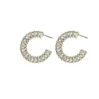 Earring Alloy Earrings Square Crystal Statement Earring Alloy Jewellery C Shape Earrings For Women Trendy 2021