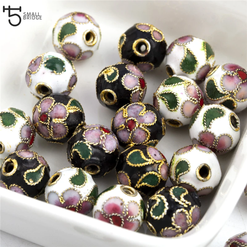 12mm copper enamel beads charms for jewelry making diy accessories for woman cloisonne spacer beads wholesale-31