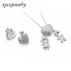 Gold Jewelry Mother's Day Gold Jewelry Set Great Love Trendy Earrings Necklace Heart Jewelry