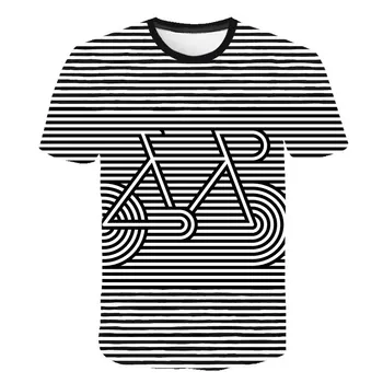 New Black&white Short Sleeve T-shirt Summer Men's Casual Top 3DT-Shirts Fashion O-Neck Shirt