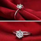 Prong Diamond Silver Ring 6 Prong 1 Carat Round Simple Diamond Ring