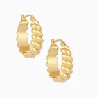 Brass Hoop Brassbrass Earrings Bigs Daily Wear Fashion Huggie Brass Gold Vermeil Big Twisted Hoop Earring