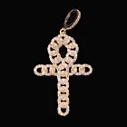 Pendant Ankh Pendant Filled Gold Plated Jewellery Iced Gemstone 750 Bird Large Key Symbol Egyptian Ankh Cross Pendant