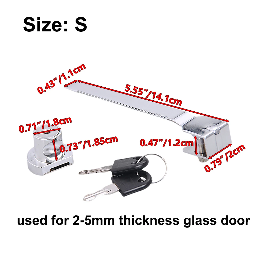 Keyed Alike Glass Showcase Display Ratchet Cabinet Locks Zinc Alloy