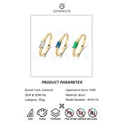 Gold Zircon Gemnel Jewelry Fashion Brass 18k Gold Plated Green Zircon Band Rings
