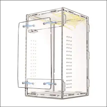 High-transparency Acrylic Habitat Container for Jumping Spiders Insects Frogs Tree Frogs Reptiles-Portable Ventilated Easy Clean