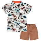 2021 New Arrival Toddlers Boys T-shirts Shorts Kids Pants Clothes Baby Casual Animal Print Sets Boys Summer Outfit Wholesale