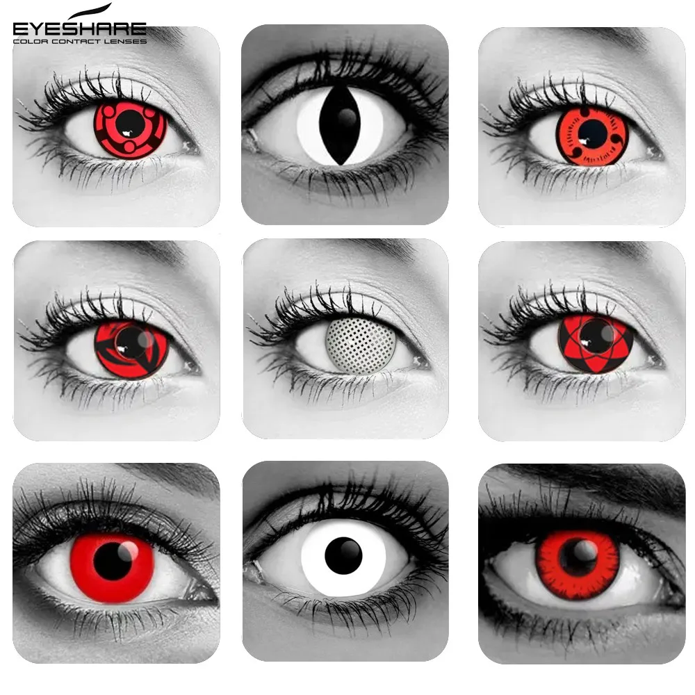 Eyeshare 1 Pair Cartoon Narutos Cosplay Eyes Cosmetic Contact Lens Halloween Contact Lenses 4187