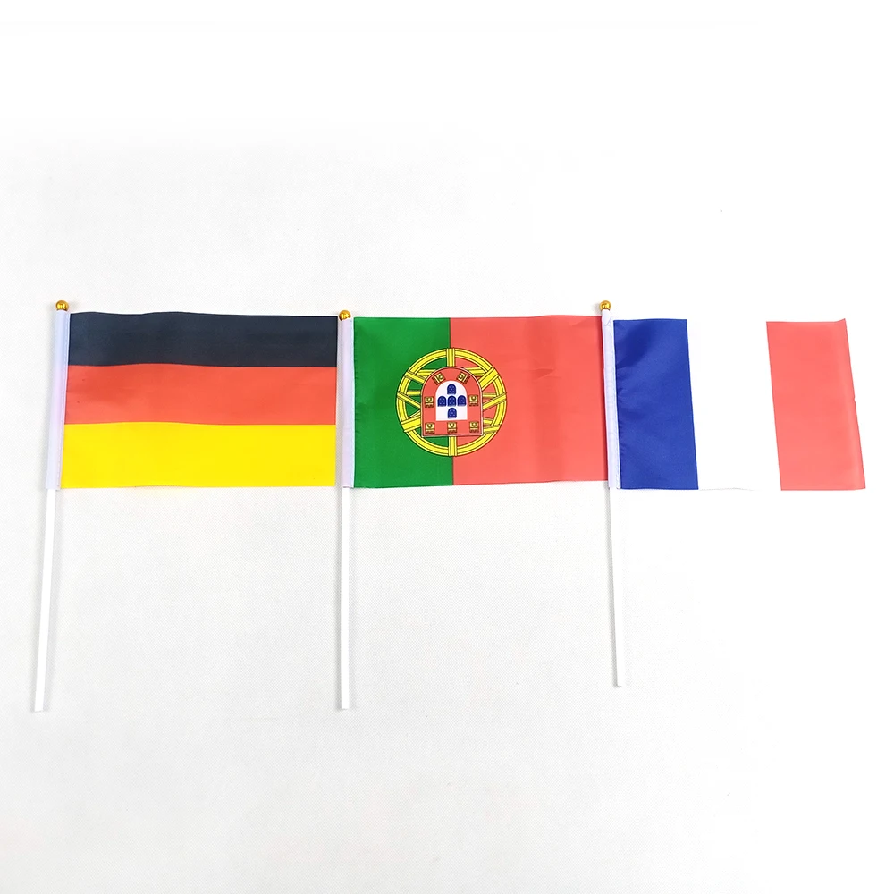 Wholesale Custom National Flag Promotional Gifts Soccer Cheering Hand Waving Hand Held Flag