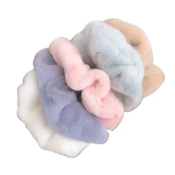 New plush large intestine hair circle Korean solid color autumn and winter plush girls accessories