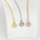 Sterling Silver S925 Sterling Silver Round Pendant Necklace