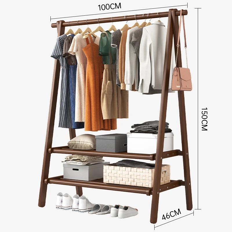 Multifunctional  Strong Load Capacity Freestanding Foldable Open wooden coat rack