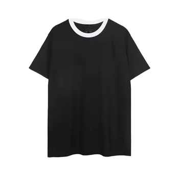 custom men's t-shirts with contrast trim ringer fashion blank cotton designer round-neck t-shirt luxury t-shirts