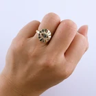 Ring Europe Creative Fashion Jewelry Copper Zirconium Gold Plating Ring Opening Adjustable For Women Lucky Gift