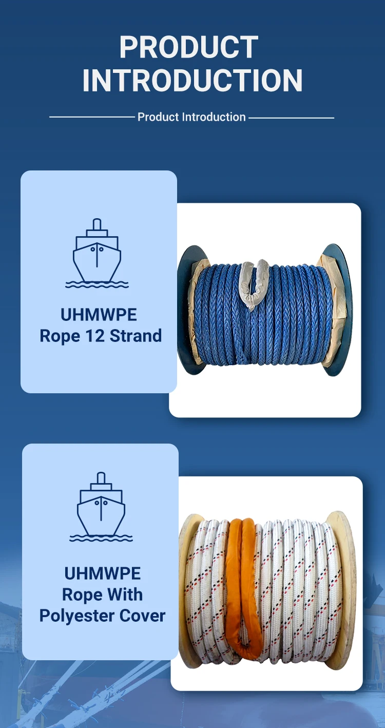 12 Strand Braided Uhmwpe Marine Mooring Rope Ship Winch Rope Hmpe Rope