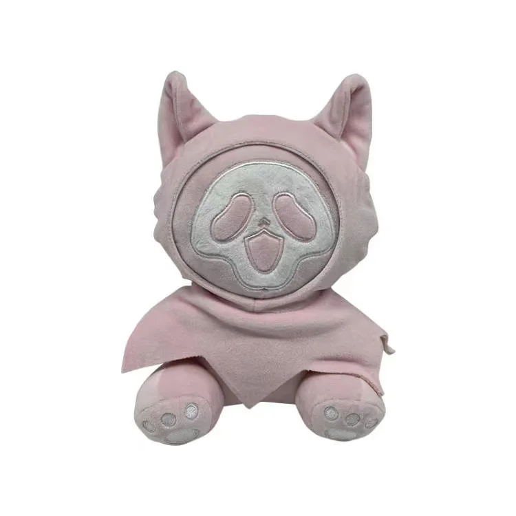 Jyguanyue Ghostcat QC Hell Screaming Ghostface Plush Toy Death Plushie Doll Gift for Kids Birthday Halloween Home Decor(Pink), Boy's, Size: One Size