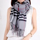 Men's Winter Plaid Scarf Custom 70% Viscose 30% Polyester Men's Scarf