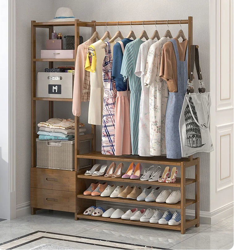 Simple coat and hat Rack shoe rack integrated family living room Multifunctional coat Hanger floor shelf hall hanger