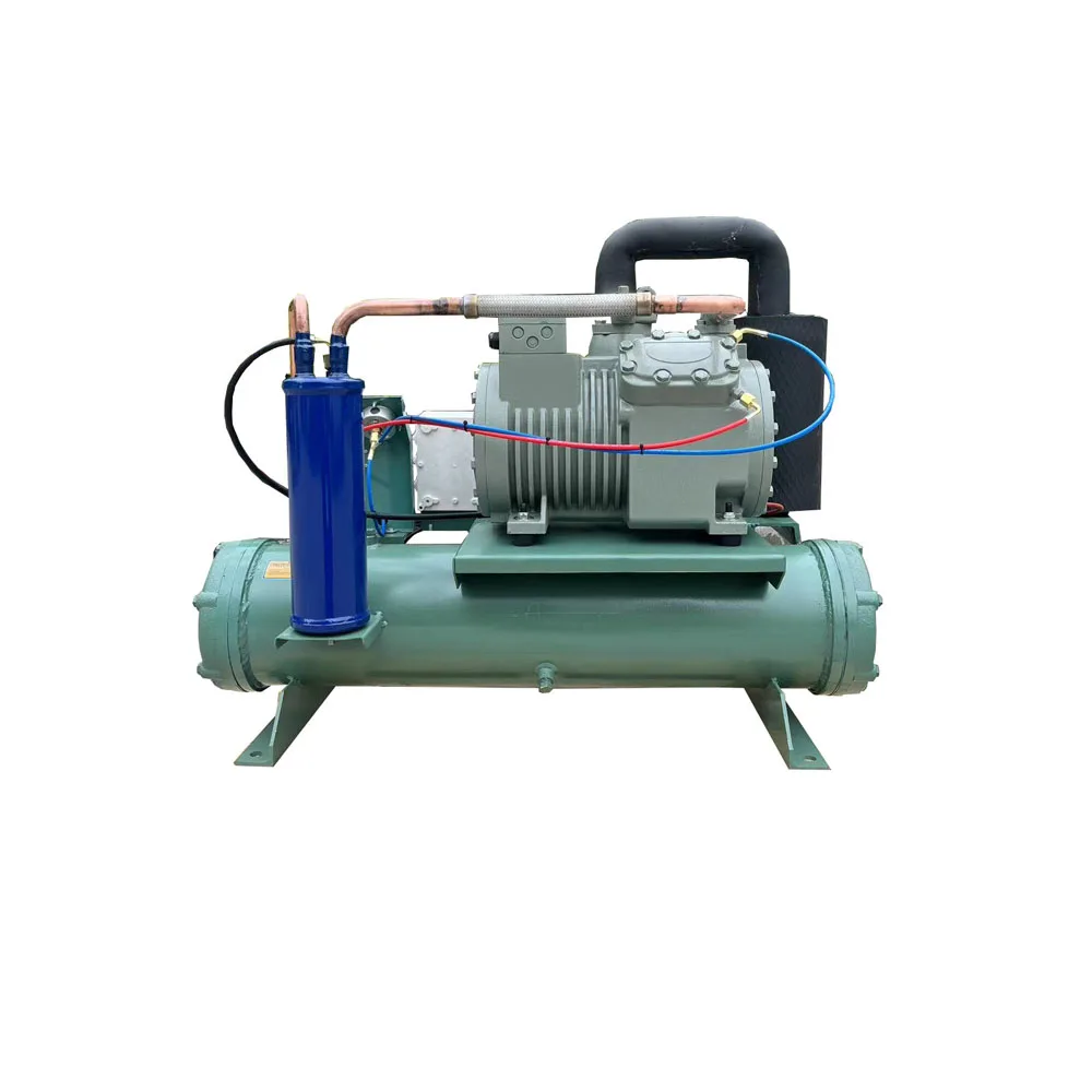 5HP Water Cooled Condensing Unit with Shell and Tube Seawater Condenser for Cold Room 220V 3PH 60HZ
