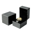 Gray Box Luxury Gray Leather Black Acrylic Materials Rectangular Single Watch Packaging Watch Gift Box