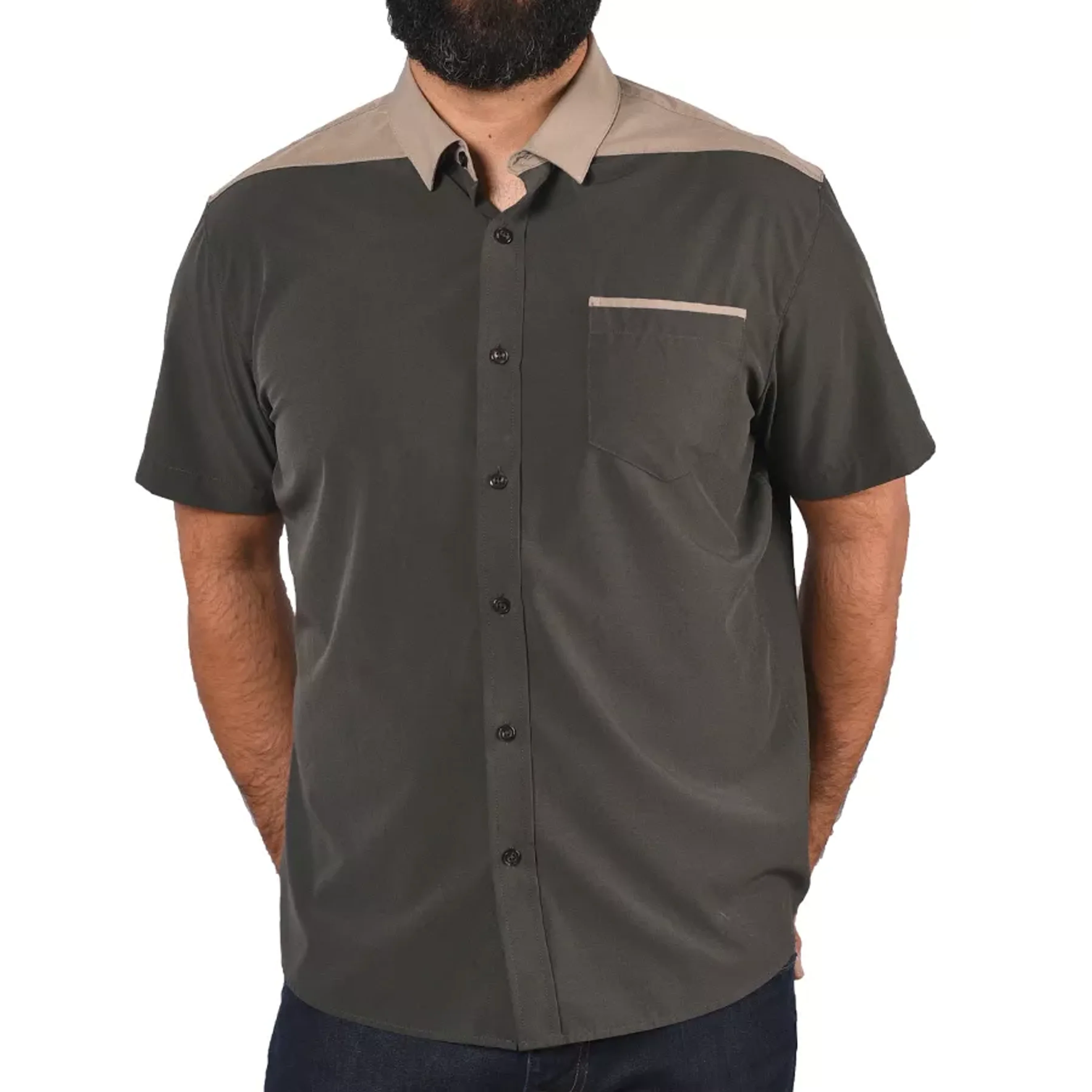 TD Men's Casual Button-Up Shirt Short Sleeve 'Point' Design 100% Cotton Single Breasted Closure Sizes up to 6XL for Summer Hebe48de533a04d088180cf45f77c96f3a