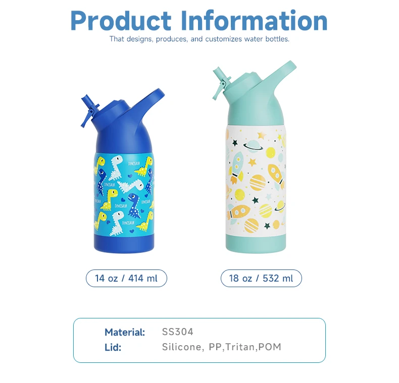 Double Walled Insulated 18/8 Stainless Steel Vacuum Flask Sport Water Bottle With Straw Easy Carry factory
