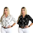 Women's Women's Long Sleeve Shirt 2021 New Letter Printed Long Sleeve Top Office Commuter Party Clothes