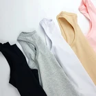 Vest Women's Tank Tops Custom Basic Racer Vest Solid Color Cotton Lady Camisole Femme Cami Women's Tank Tops