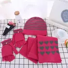 Warm New Design Fashion Color Striped Children Warm Hat Gloves Scarf 3 Piece Set